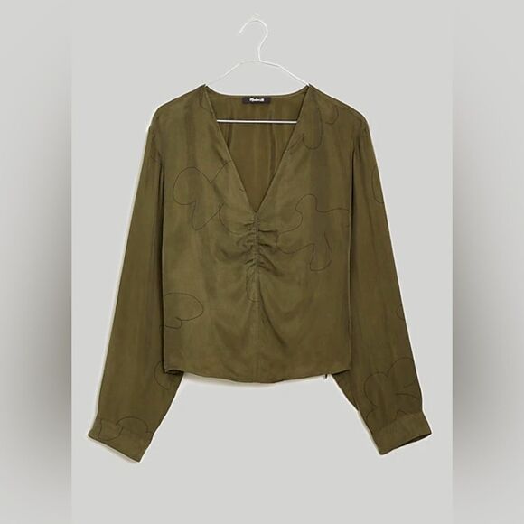 Madewell Brushed Ruched-Front Top - Picture 6 of 7